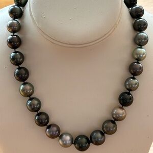 🌟 Tahitian Pearl Necklace | 12mm-15mm | 18” Strand | Sterling Silver Clasp 🌟